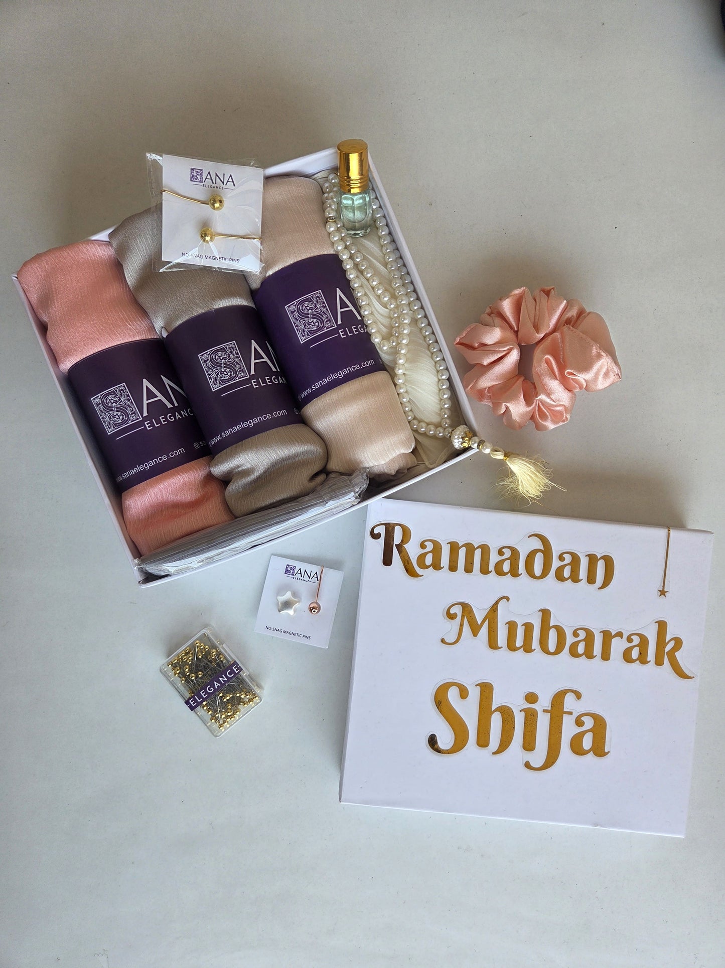 Muna Satin Hijab Gift Hamper – Set of 3