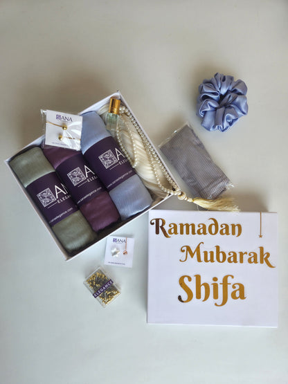 Muna Satin Hijab Gift Hamper – Set of 3