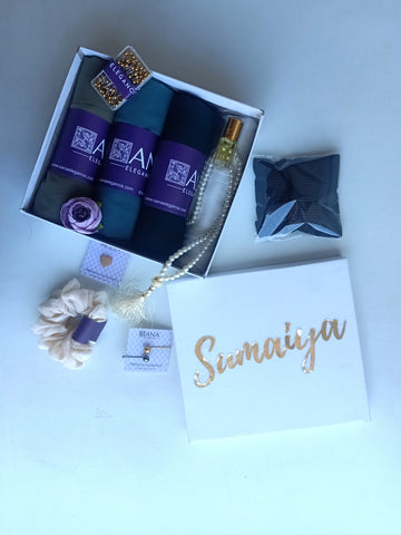 Luxury Hijab Gift Hamper | 3 Chiffon Hijabs | Gold Foiled Name on Top