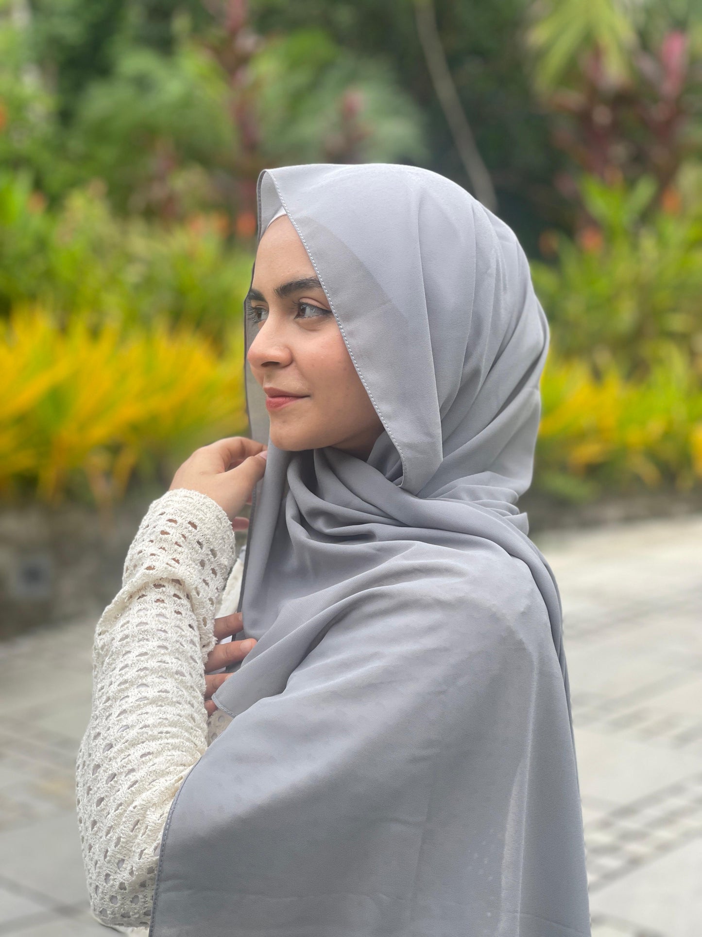 Silver Premium Chiffon Hijab