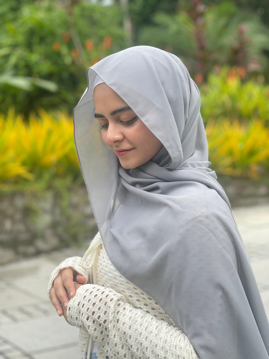 Silver Premium Chiffon Hijab