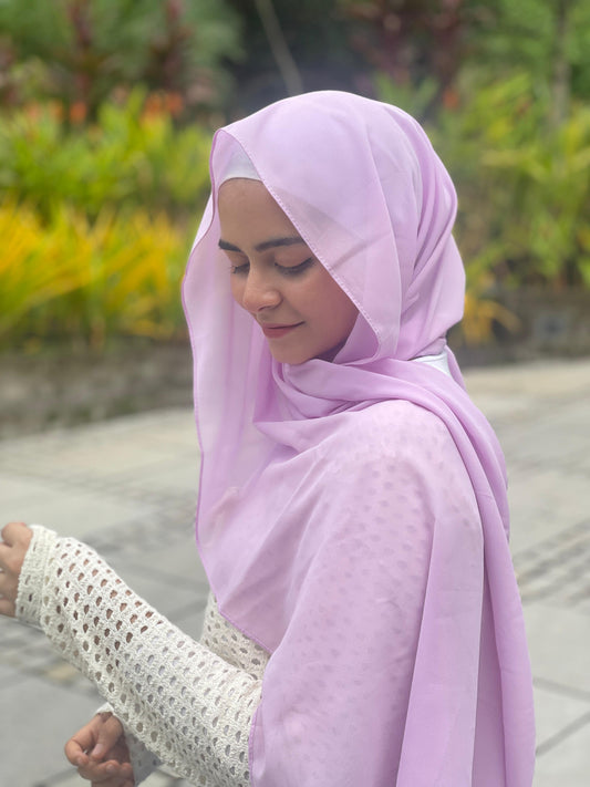 Pastel Purple Premium Chiffon Hijab