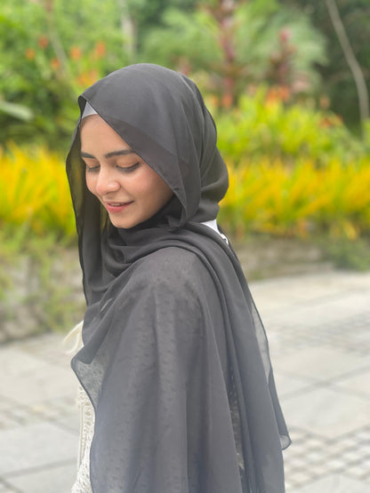 Black Premium Chiffon Hijab