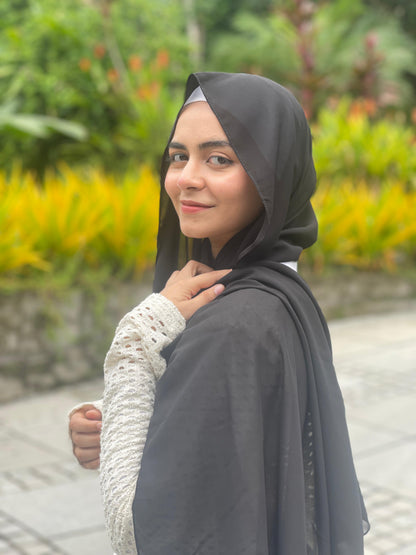 Black Premium Chiffon Hijab