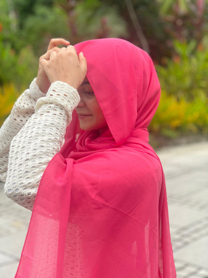 Tulip Pink Premium Chiffon Hijab