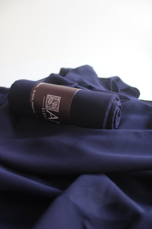 Navy Blue Premium Chiffon Hijab