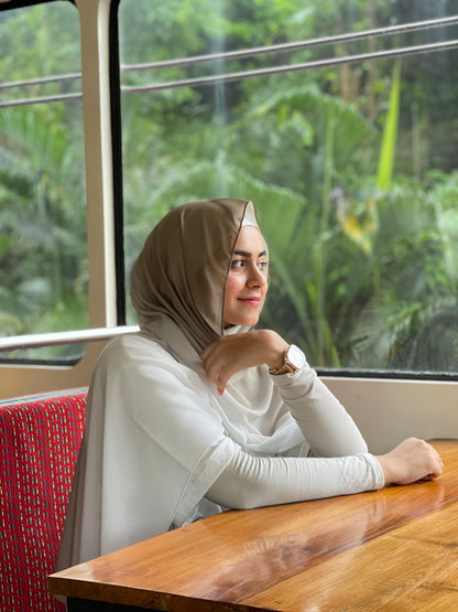 Beige Ombre Chiffon Hijab