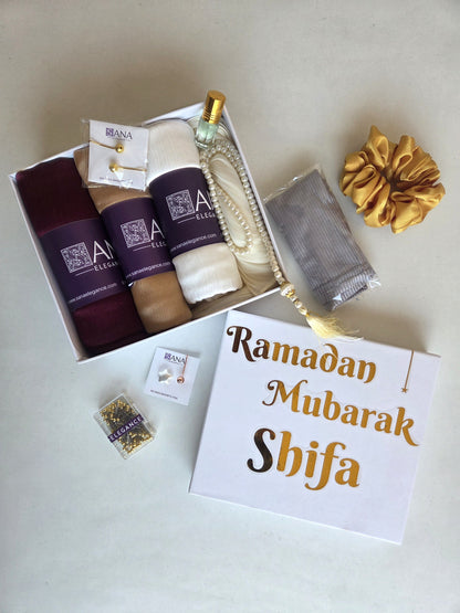 Muna Satin Hijab Gift Hamper – Set of 3