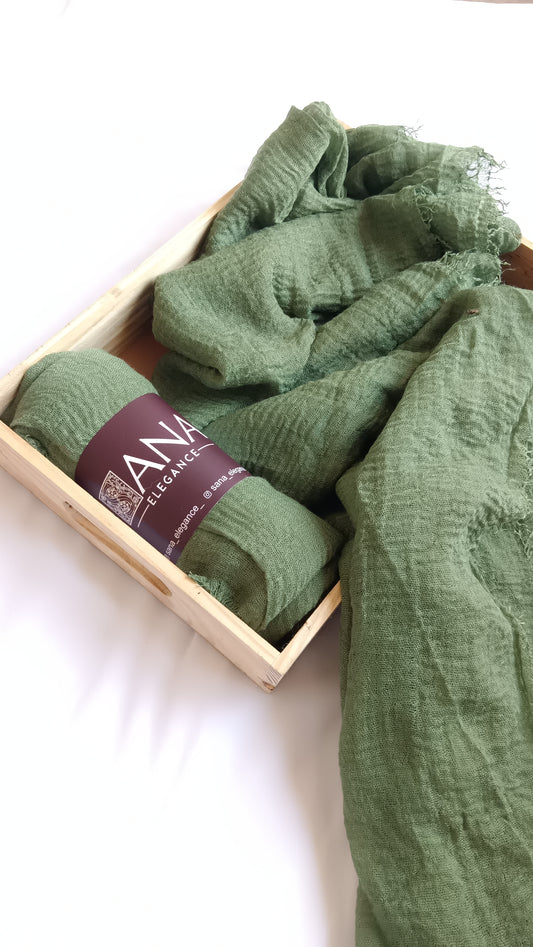 Avocado Crinkled Cotton Hijab