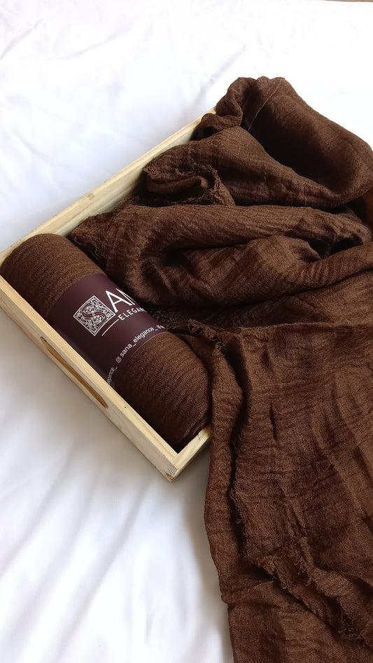 Chocolate Crinkled Cotton Hijab