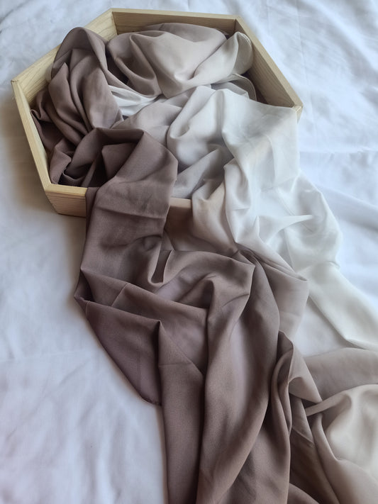 Nude Brown Ombre Chiffon Hijab