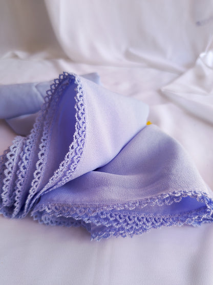 Blue Yonder Chiffon Crochet Hijab