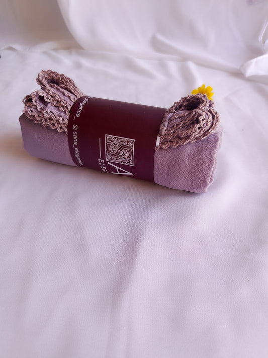 Lavender Chiffon Crochet Hijab