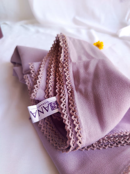 Lavender Chiffon Crochet Hijab