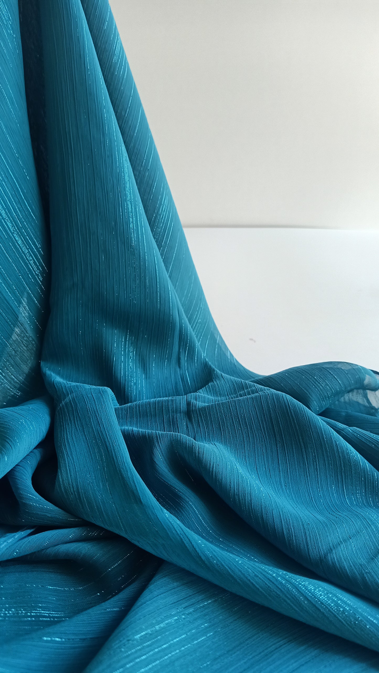 Deep Aqua Shimmer Georgette Hijab