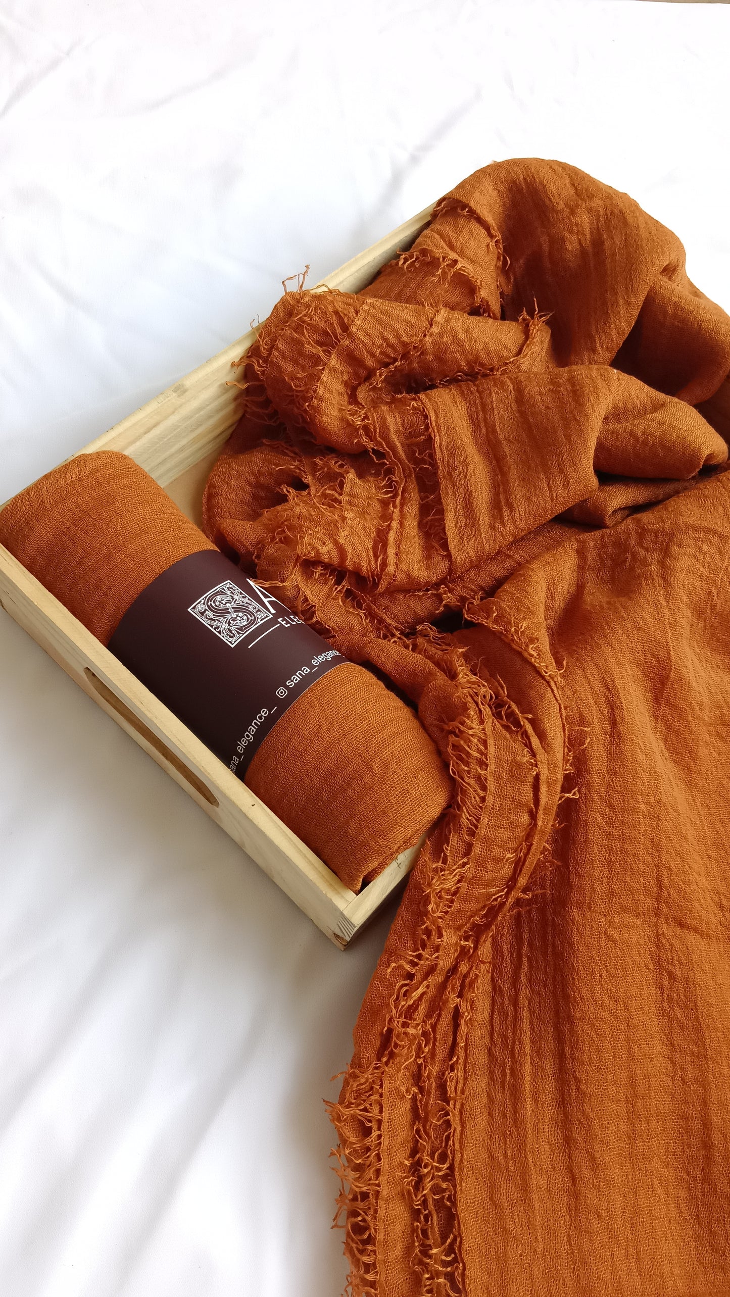 Ginger Brown Crinkled Cotton Hijab