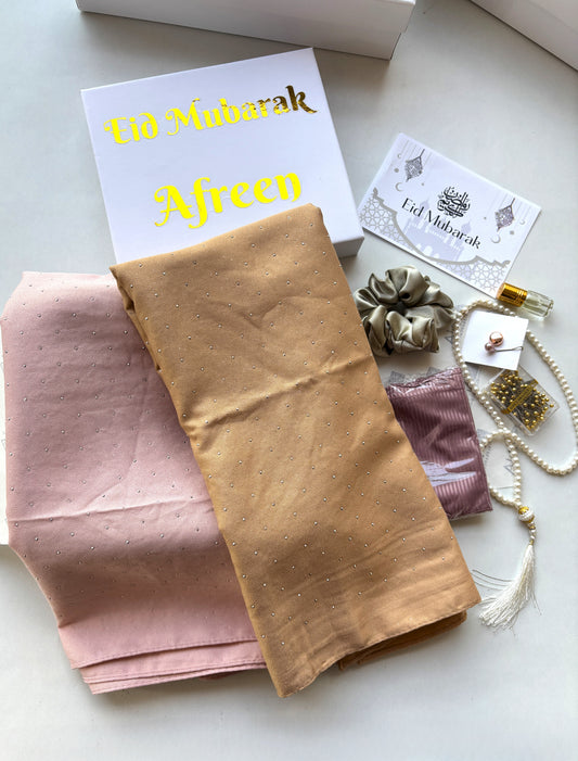 Ceystal Satin Hijab Gift Hamper - Set of 2