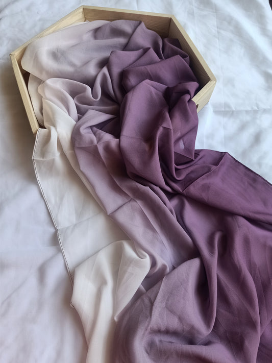 Violet Ombre Chiffon Hijab