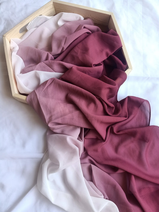 Brick Maroon Ombre Chiffon Hijab